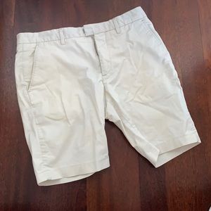 H&M Men’s Beige/white Cotton Cargo Shorts Sz 33R
